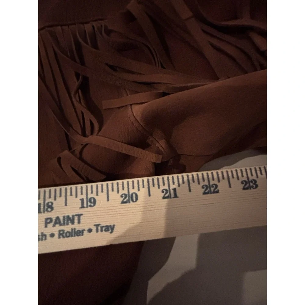 Vintage Vakko Leather Fringe Western Jacket Womens S Brown Western Cowgirl - Picture 13 of 15